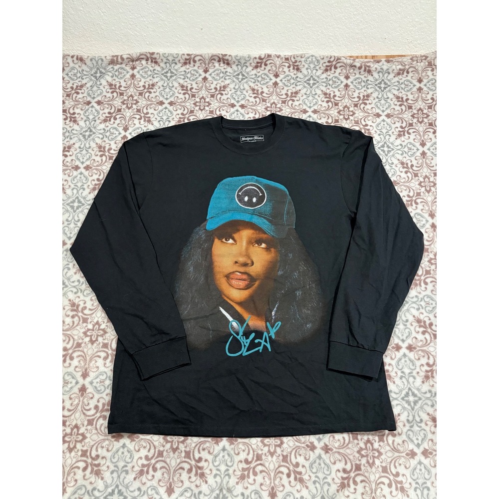 Headgear Classics SZA Graphic Long Sleeve T-Shirt Black Mens XL R&B Streetwear